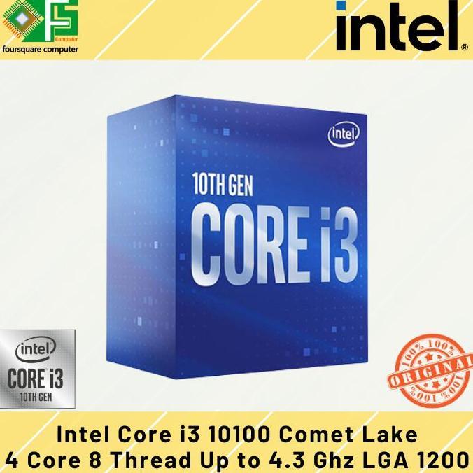 BEBAS ONGKIR - Processor Intel Core i3 10100 3.60GHz 4 Core - LGA1200 Gen 10