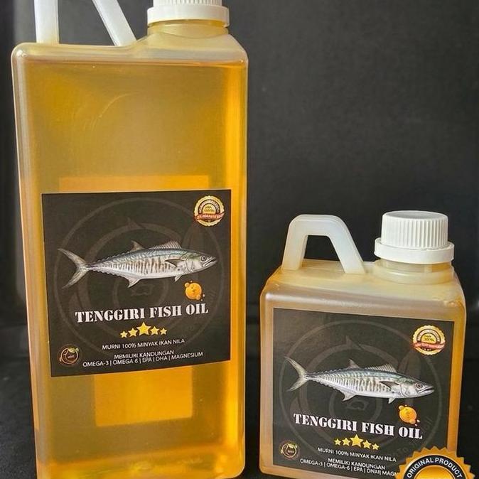 Minyak ikan murni fish oil 1 liter salmon tenggiri nila hati hiu tuna udang kepiting rajungan sawit 