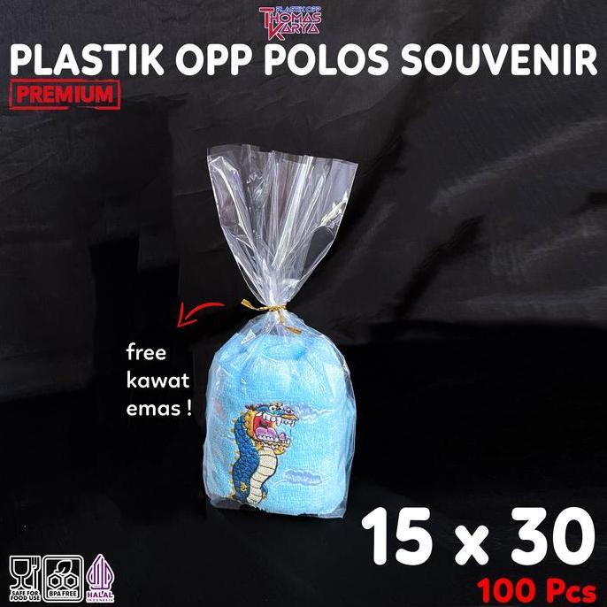 Newbitc- Langsungbungkus- Plastik Souvenir 15X30 Tanpa Lem Perekat Isi 100 Opp Bening BungkusHanduk 