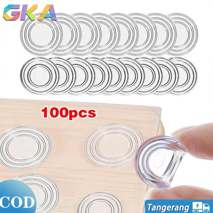 CABBALUS Karet Penahan Kaca Meja 100pcs  Anti Slip Pengganjal Kaca Meja  Karet Meja Kaca