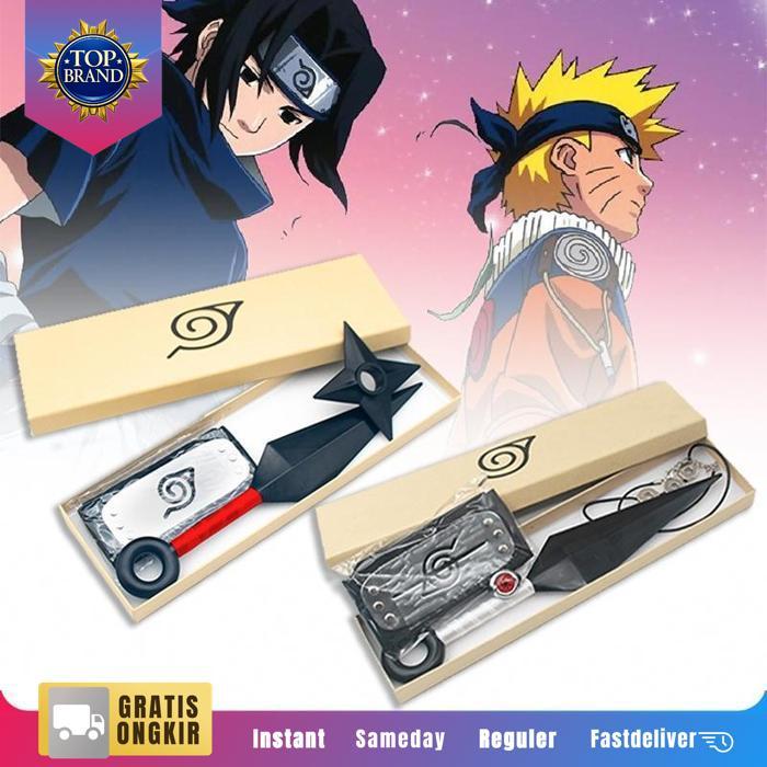 1Set Senjata Naruto Kunai Cincin Itachi Akatsuki Ikat Kepala Konoha Ikat Kepala Naruto Konoha Naruto