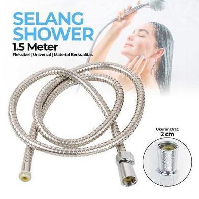 EXTLYPO Sambungan Selang Shower 1,5m Sambungan Fleksibel Hand Shower Shower Hose Selang Kamar Mandi 