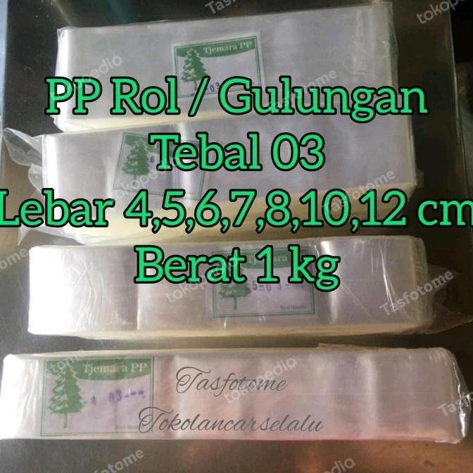 Newbitc- Langsungbungkus- Plastik Pp Rol Roll 4 5 6 7 8 10 1 15 Cm Tebal 03 Bening Gulung Panjang Se