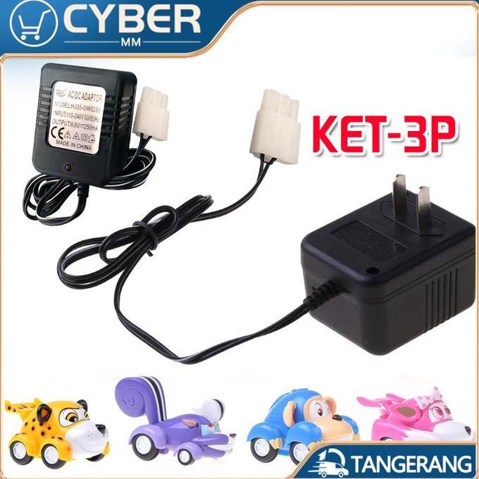SYLVETI Charger Mobil RC 3 Pin 9.6V/250mA Adaptor Baterai Remote Control