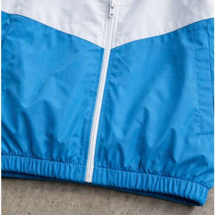 MURAH Jaket Parasut Tracktop Windbreakers Lumino Pria Wanita Kombinasi Warna Biru Ungu Putih