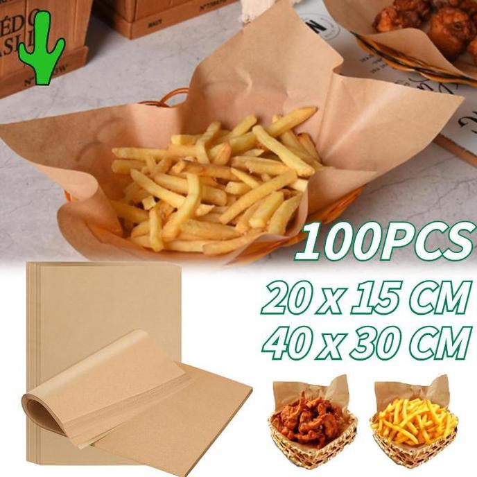 RGPOTZ 100pcs Kertas Baking Paper/Baking Paper/baking Paper Anti Lengket/baking Paper Motif/paper Ba