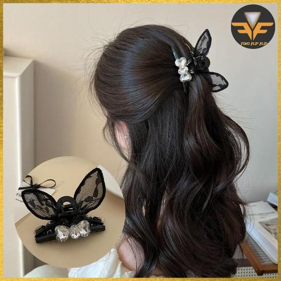 EXTLYPO FF JEDAI BUTERFLY DIAMON/Jepit Rambut Motif Kupu-Kupu Kristal Butterfly Hair Claw Hair Clip 