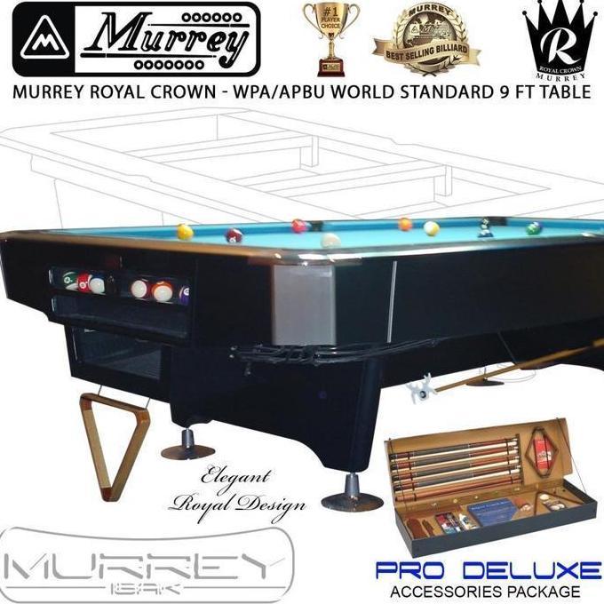 Terlaris Murrey Royal Crown 9 Ft Pool Table - Meja Biliard Biliar 9 Feet - Paket Ekonomis - Paket Ek
