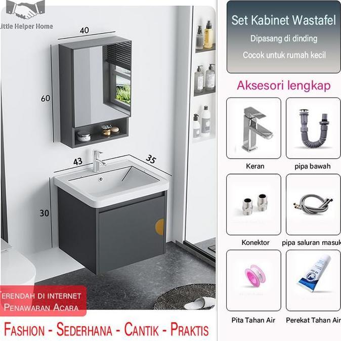 Terlaris Wastafel Kecil 43/50Cm Wastafel Set Kamar Mandi-Wastafel Cuci Tangan Estetik-Wastafel Porta