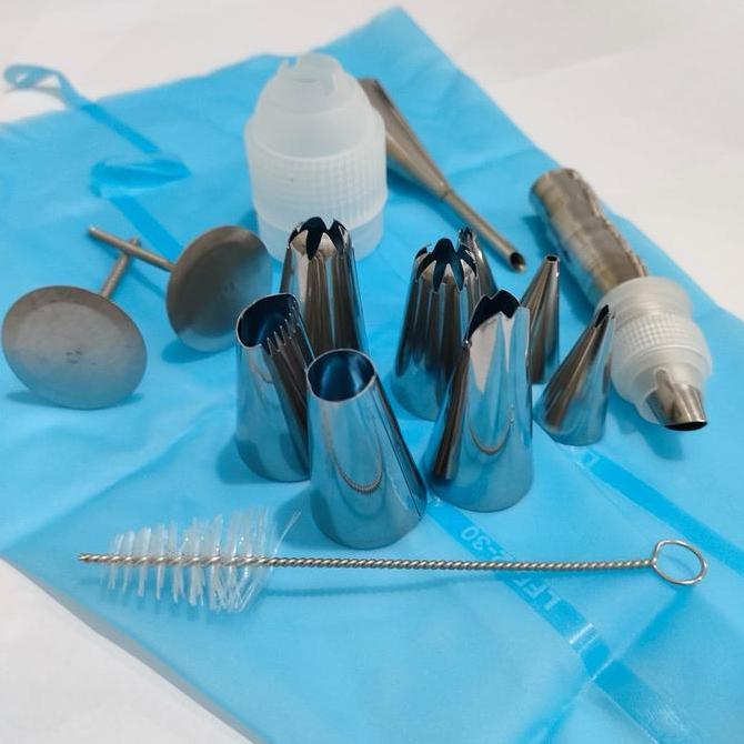 EXTLYPO Spuit Piping bag Set 38 in 1 TERLENGKAP Icing Piping Bag Spuit Set Baking Silicone Stainless