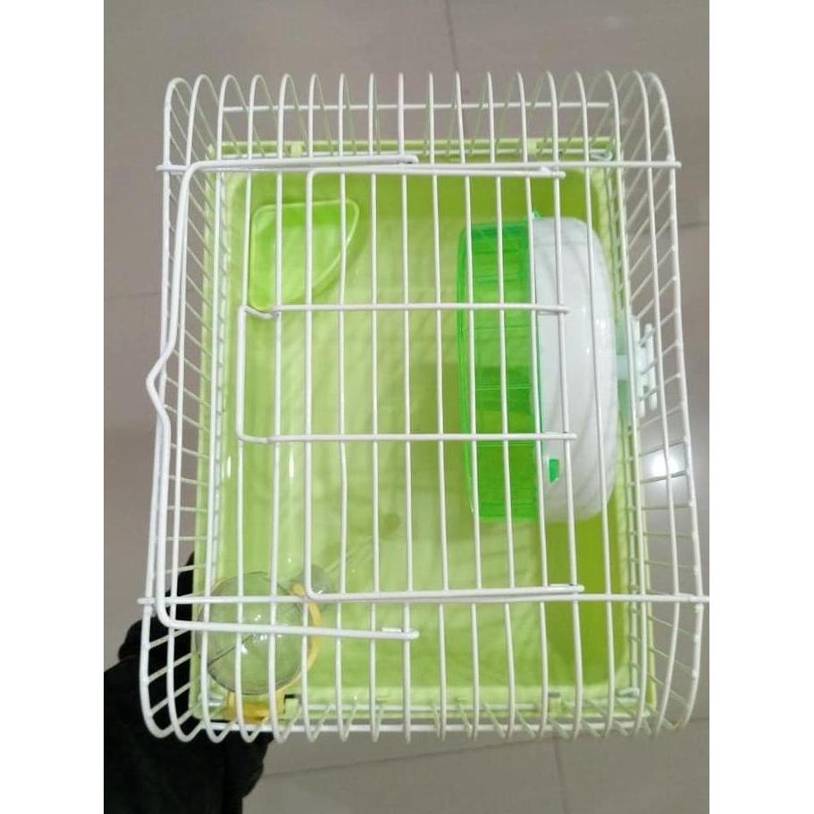 Kandang Hamster Portable Mini + Roda Jogging & Tempat Minum | Kandang Hewan Kecil Praktis