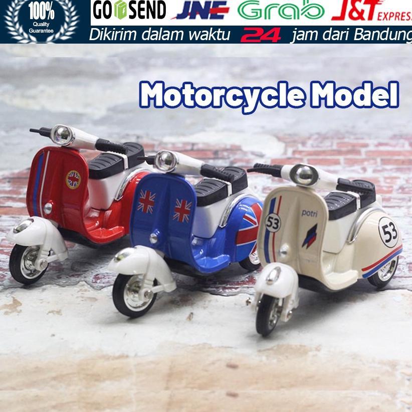 Diecast Vespa Miniatur Motor / Miniatur Motor Skuter Metal / Motor Mainan / Diecast Vespa Miniatur M