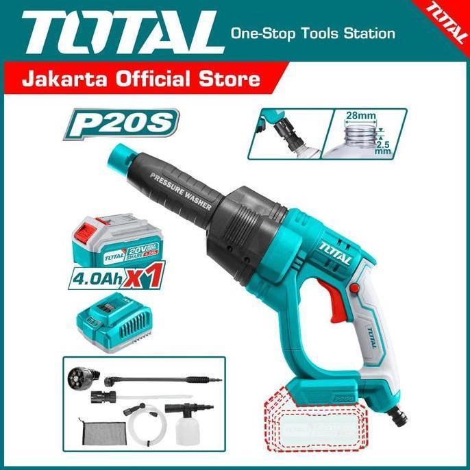OK TOTAL LITHIUM-ION PRESSURE WASHER TPWLI20084 - JET CLEANER BATERAI+CHARGER ''