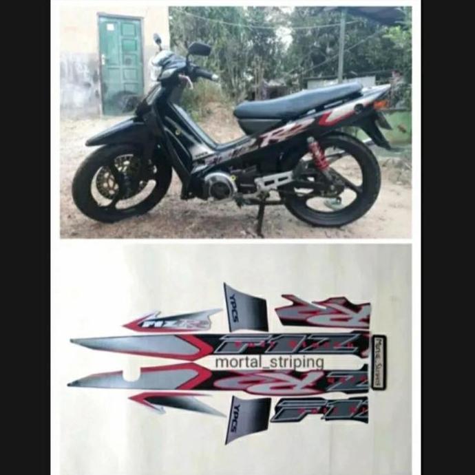 Stiker Striping Lis Body F1ZR FIZR 2002 Full Clutch Hitam Abu Merah