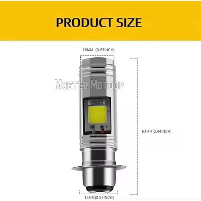bohlam Led H6 2sisi P15D HJG T19 P15D-25-1 lampu depan sepeda motor Hi lo bholam Led 2 sisi H6 bebek