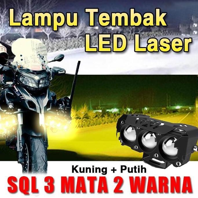 Lampu Tembak Laser Foglamp Sql 3 Mata Kipas Super Bright Motor Mobil lampu tembak CR7 3 Mata