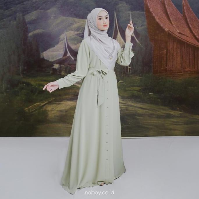 Nobby Barasiah Dress Gamis Formal Wanita Muslim Elegan Bahan Silky Strech