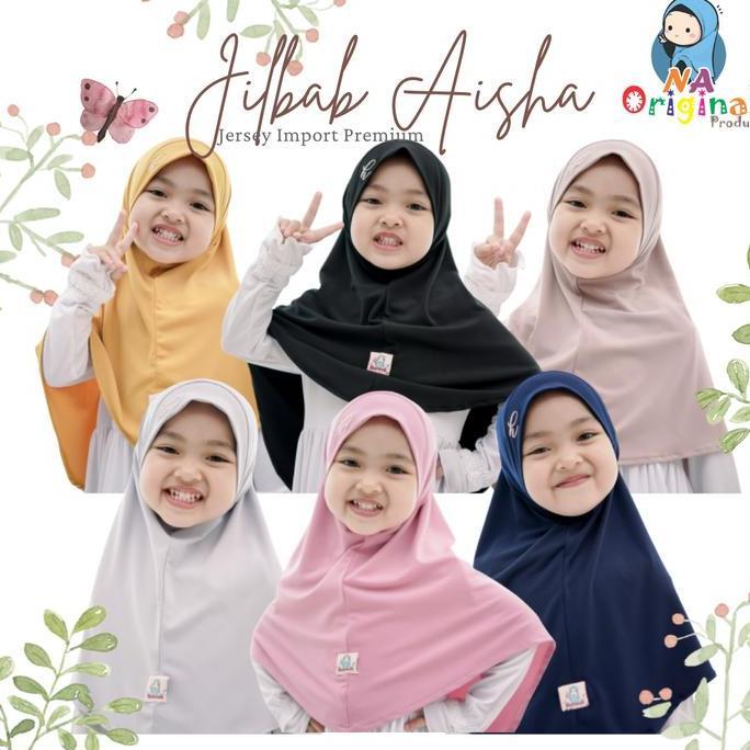 Jilbab anak aisha hijab syar'i jersey premium original hasanah