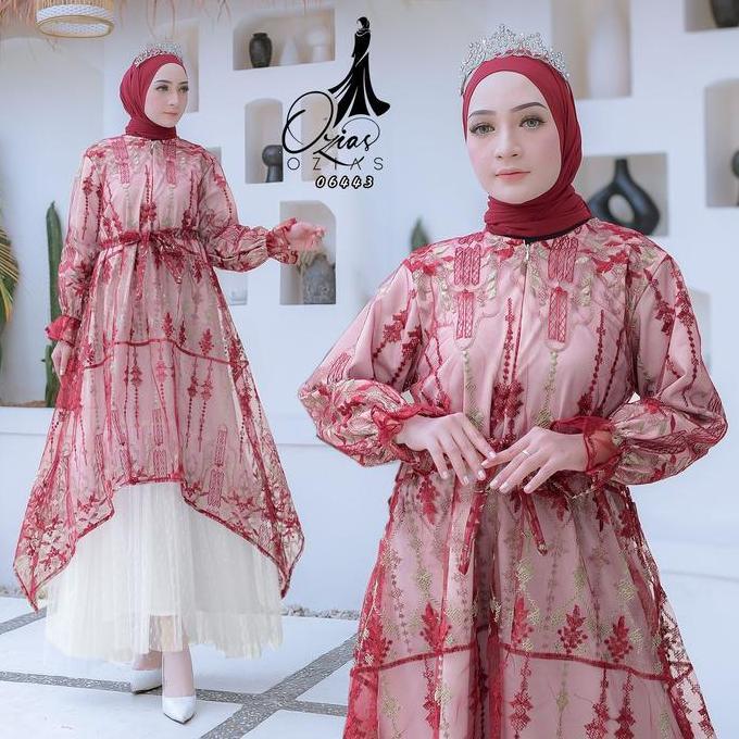 GAMIS OZIAS TILE PREMIUM 06443 LD 105 I Gamis Kondangan Muslimah I Gamis Remaja Rompi Nyaman Panjang