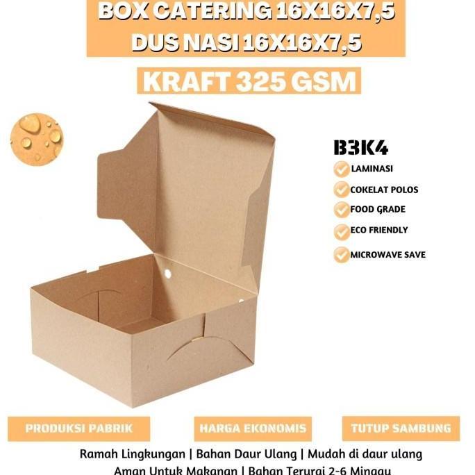 Verpackung- (30 Pcs) Dus Nasi Kotak Katering 16X16 / Box Nasi 16X16 Laminasi / Dus Catering 16X16 / 