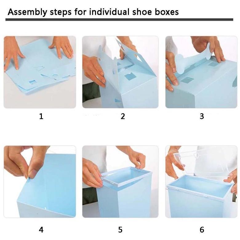 CUCI GUDANG Kotak Sepatu Lipat Transparan Tebal Shoes Storage Box Organizer Rak Sepatu Plastik Susun