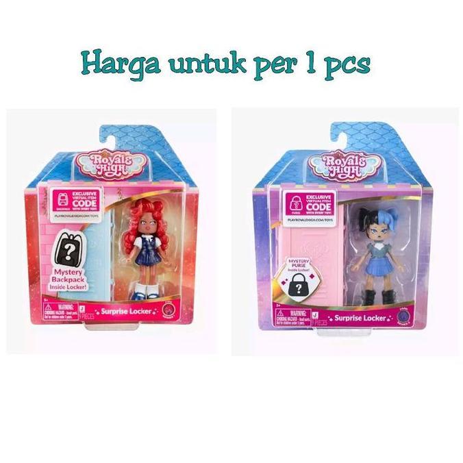 Mainan Anak Roblox Royale High SURPRIZE  LOCKER Light Mini Doll (Tas Ransel Misteri, Kode Item Virtu