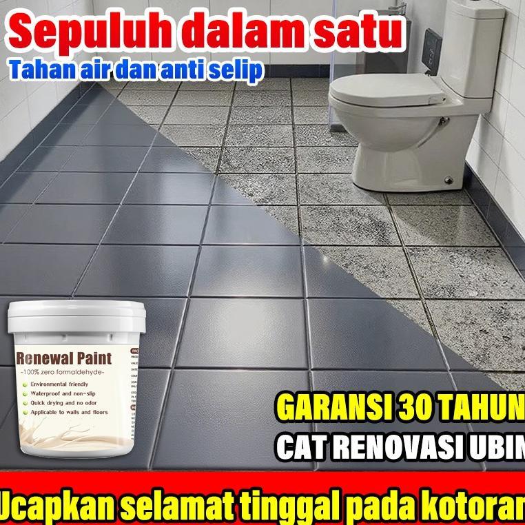 10-In-1 Tahan Air Dan Tidak Licin Tahan Genangan Khusus Kamar Mandi*Cat Keramik Renew Renovasi Lanta