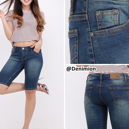 Celana Pendek Wanita Celana Jeans Wanita Celana Jeans Santai Jumbo Big Size - Hijau Bio