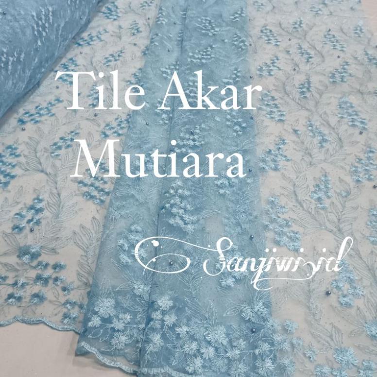 PROMO !!! kain Tile akar Mutiara gliter/ Bahan brokat gliter mutiara/ Motif Random