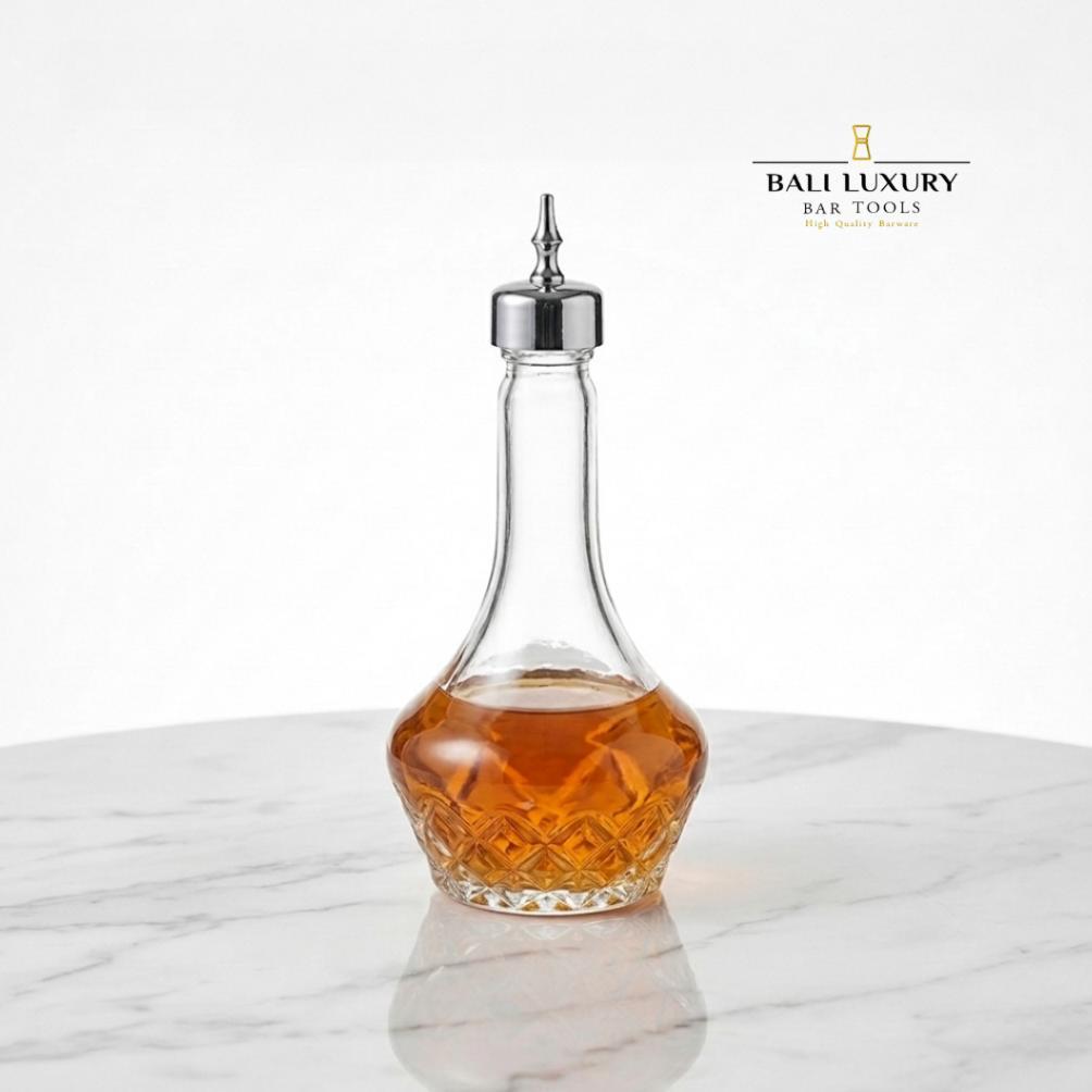 Bali Luxury | Bitter Bottle Diamond Cut 100Ml Kaca Premium - Botol Bitter Dasher / Alat Bartender Mi