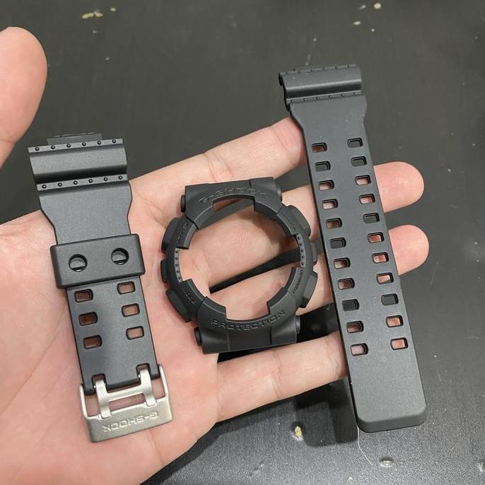 BNB Band Bezel CASIO GSHOCK GA 100 GA 110 GA 120 GD 100 GD120 ORIGINAL Tulisan Hitam Buckle Silver
