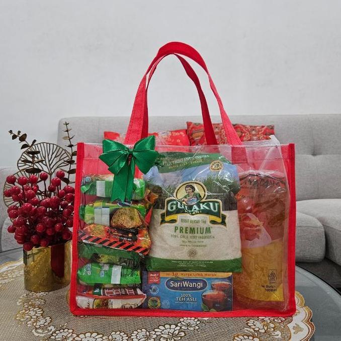 (ISI 10Pcs) Tas mika spunbond mika Goodiebag mika spunbond Goodiebag sembako NS