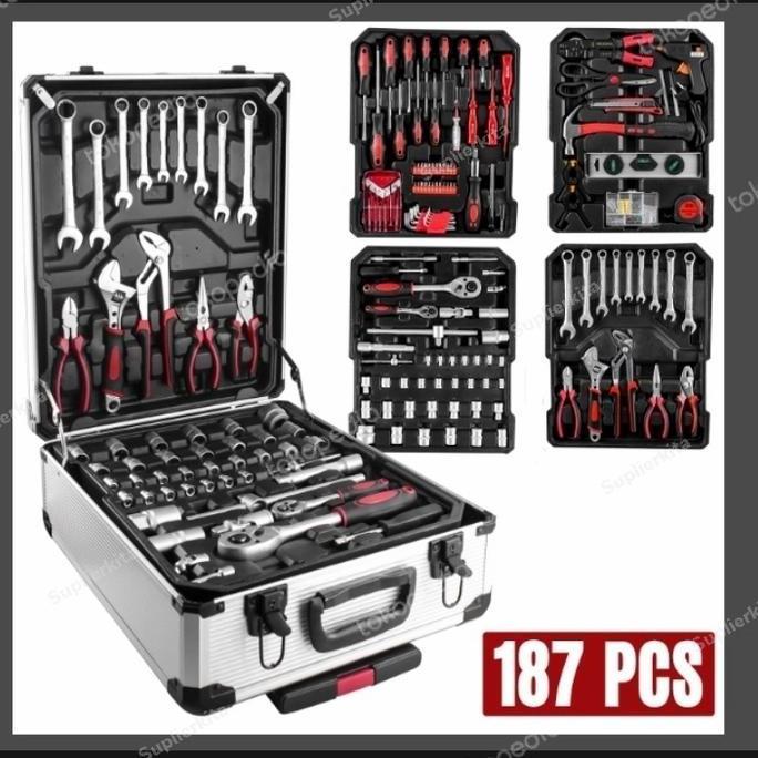 187 PCS SET KOPER TOOLS PERKAKAS BENGKEL / RUMAH LENGKAP