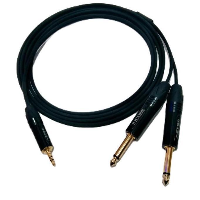 Devonamarina - KABEL AUDIO KABEL AUX jack 3.5mm to 2 jack TS 6.5mm  - Kabel dari laptop ke mixer | K