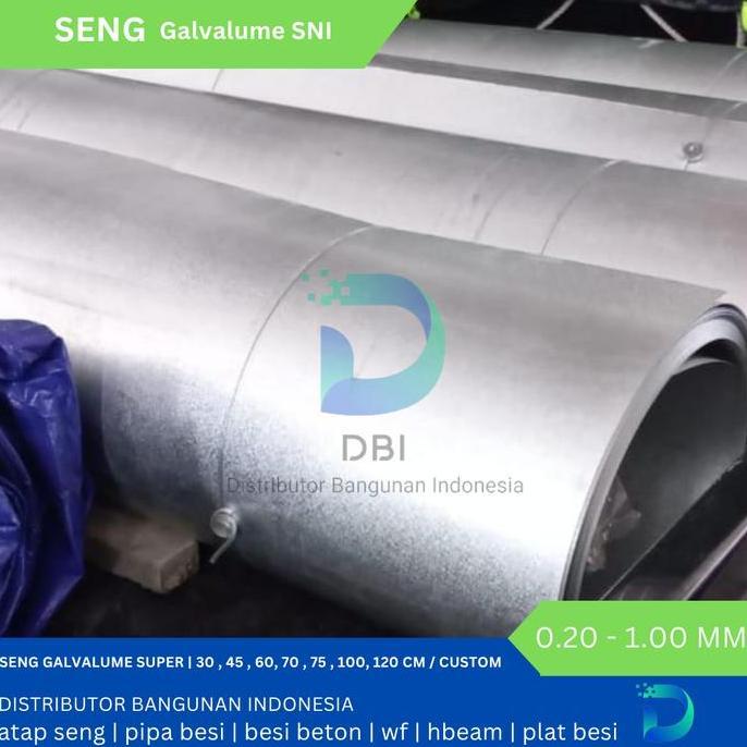 Seng Talang Galvalum 120 Cm 0.40 Mm Sni Super 1 Roll (Free Ongkir)