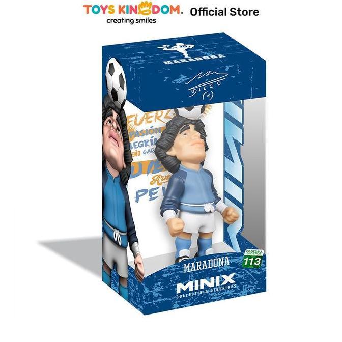 Toys Kingdom Minix Figure Diego Maradona Life Warm Up Shoelace 12 cm - Biru Figur Miniatur Karakter 