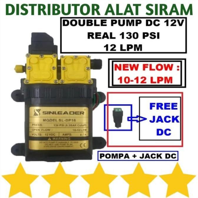 POMPA DC 12V SINLEADER DOUBLE PUMP MOTOR STEAM MISTING JET CLEANER DINAMO SPRAYER ELEKTRIK