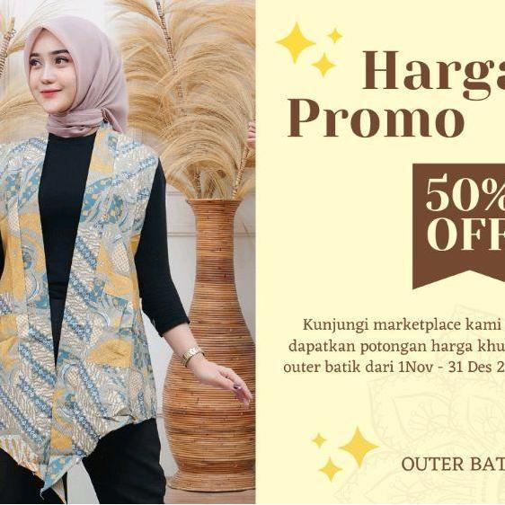 pardionsstore - outer batik model rompi  atasan wanita model outer batik modern wanita