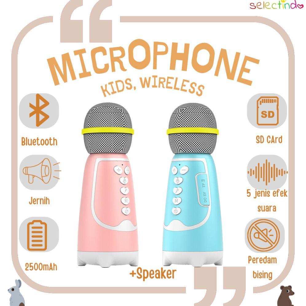MIC ANAK / MIKROFON ANAK / KIDS MICROPHONE BLUETOOTH SPEAKER / MIC KARAOKE / MUSIK / BERNYANYI MURAH