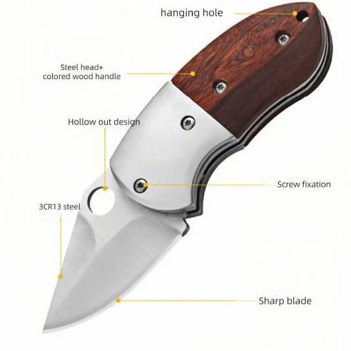 PROMO TERBARU POCKET KNIFE PISAU SAKU LIPAT PISAU LIPAT MINI PISAU CAMPING GAGANG KAYU