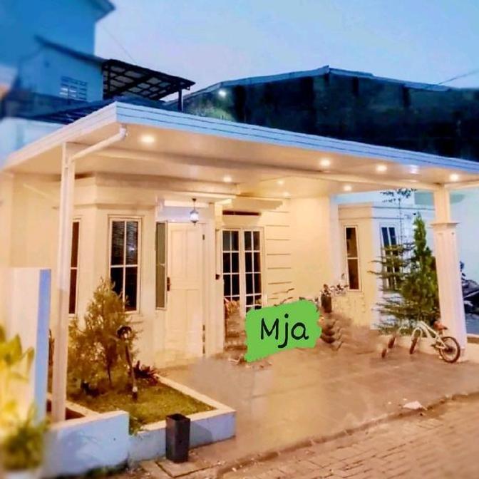 Kanopi Besi Galvanis Tiang Wf+Plafon Pvc All In Super Mewah Untuk Taman Dan Rumah Modern Terpasang R