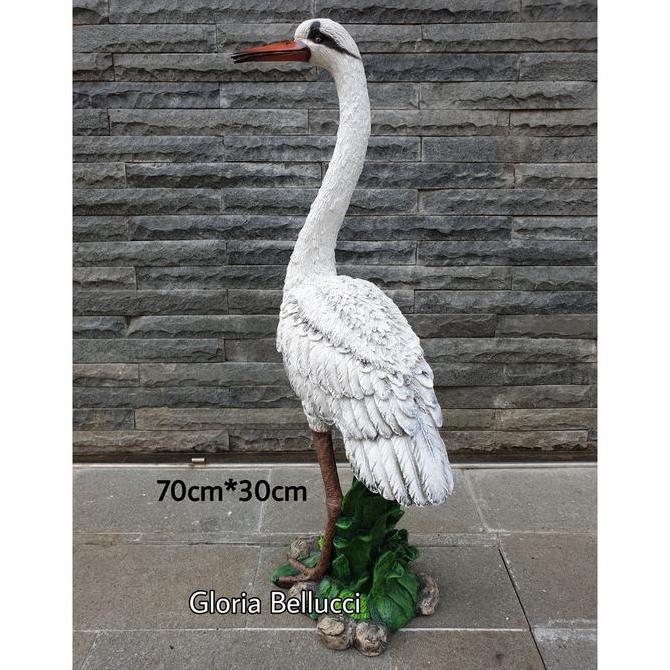 PATUNG PAJANGAN BURUNG BANGAU FLAMINGO JUMBO TAMAN KOLAM