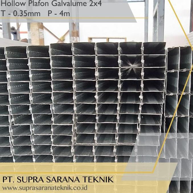 Hollow Plafon 2X4 0.35mm TCT Galvalum Zincalum SUPRADEK bjls rangka Hollo 0.35 mm profil besi holo b
