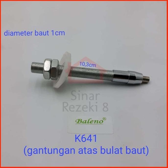 K641 Gantungan Kaca ATAS Bulat Baut Bracket Ambalan Kawat Sling Baja