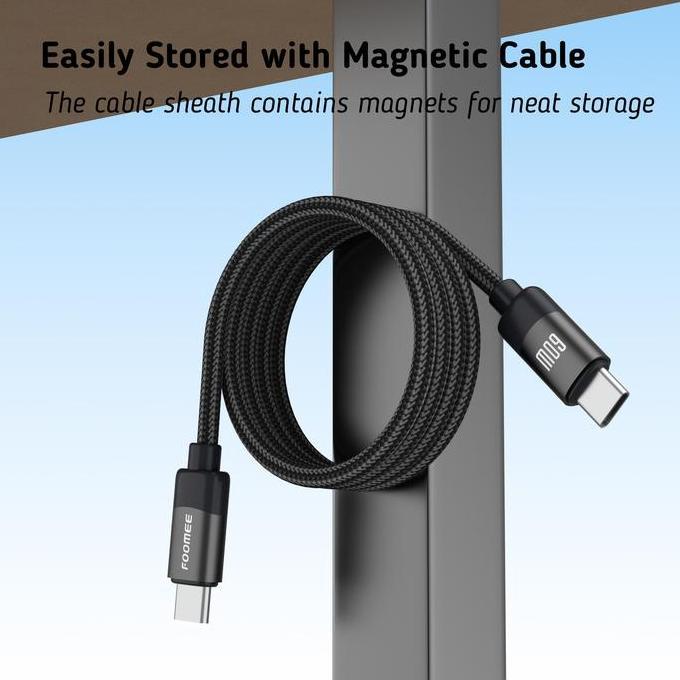 [FOOMEE] DS17 | Magnetic Braided Cable | USB-C to USB-C/USB-C to Lightning | 27W/60W | 120cm | Anti 