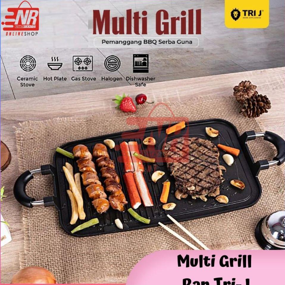Multi Grill Pan Tri-J  / Panggangan Pan / Panggangan Serbaguna / Panggangan Dua Sisi / Alat Grill