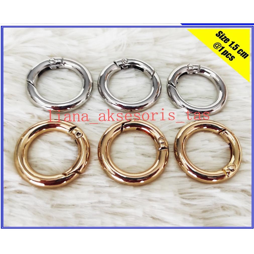 AKSESORIS TAS RING BULAT BUKA TUTUP 1.5 CM UNTUK TAS WANITA - RING O BUKA TUTUP TAS TEBAL IMPORT