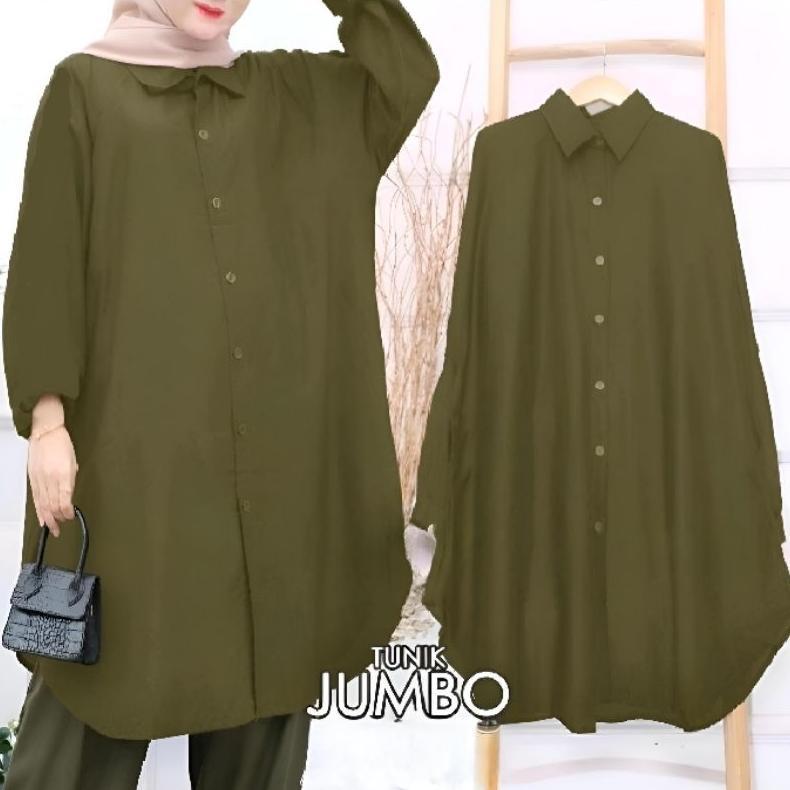 Terbaru New Product  Tunik Polos Wanita // Tunik Polos Jumbo Katun Ld 125