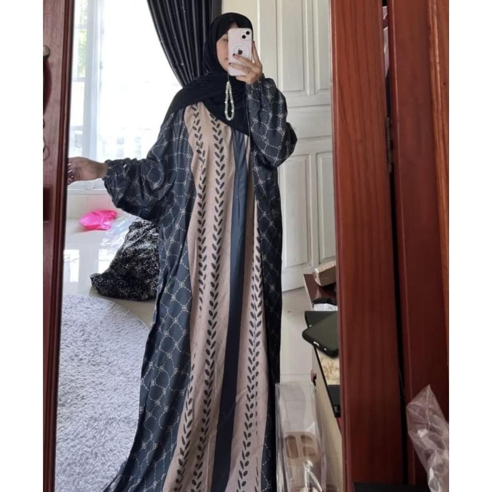 TERBARU Kaftan Motif Madinah Jumbo Busui Homey Dress Adem Rayon Simpel Elegan Premium Motif Terbaru 