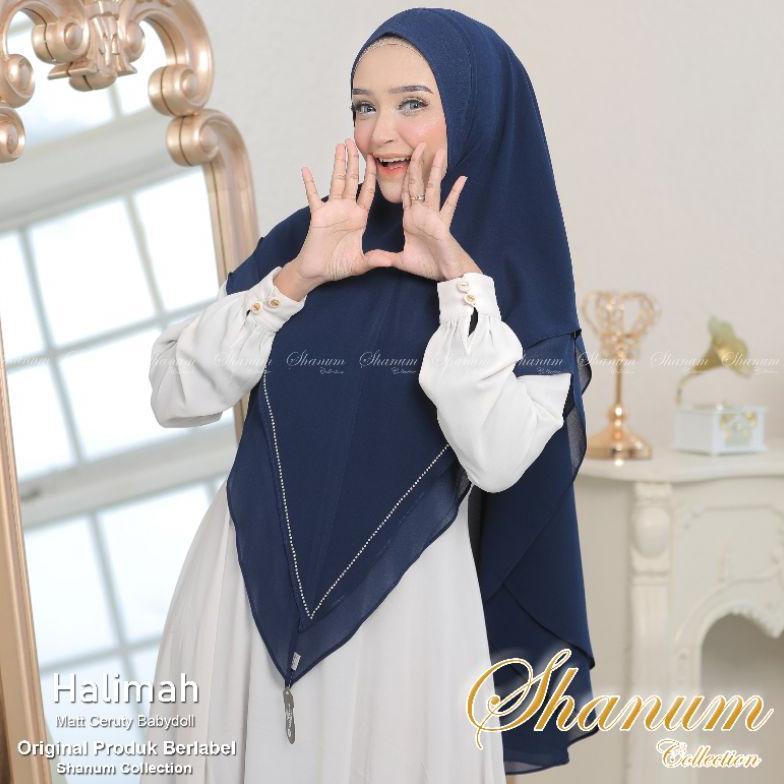 HOT Khimar Halimah syari jumbo|Jilbab khimar ceruty 2 layer|Khimar instanr syari jumbo|Jilbab syrill